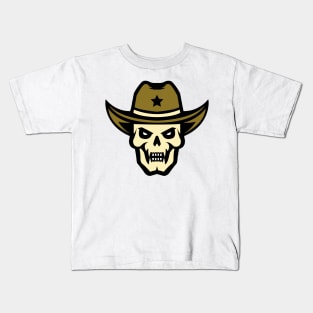 Cowboy Skull Face Logo Kids T-Shirt